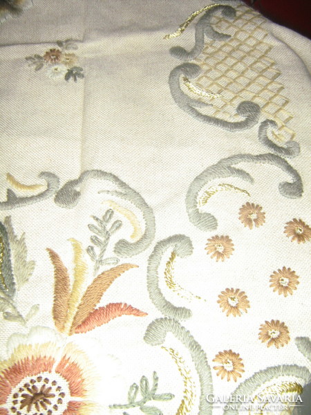 Beautiful hand-embroidered woven tablecloth