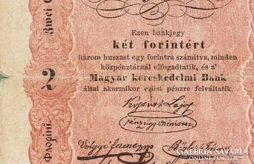 2 Two forints 1848 Kossuth banknote original condition 1. 