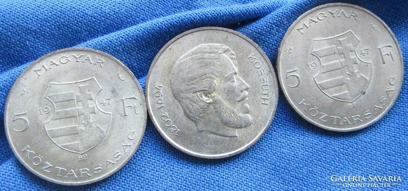 3 db ezüst  5- Ft 1947  nemkopott