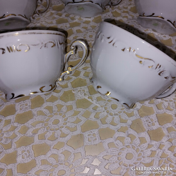 Zsolnay gold stafir antique tea cups