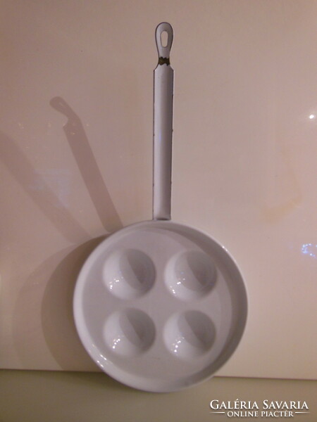 Tarkedli oven - 24 x 3.5 cm + handle - 23 cm - snow white - enameled - German - perfect