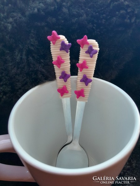 Pair of butterfly spoons
