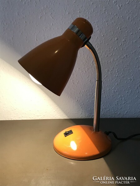 Orange-colored well-functioning retro table metal lamp 31 cm