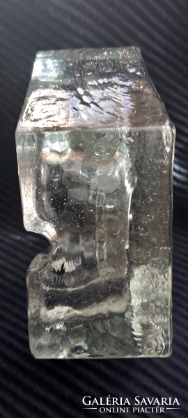 Scandinavian artistic ice glass ashtray, ashtray