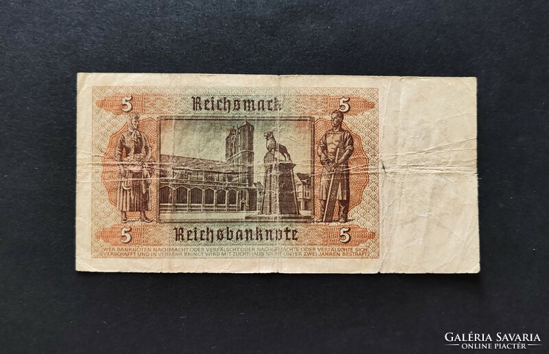 Németország 5 Reichsmark / Márka 1942, VG+