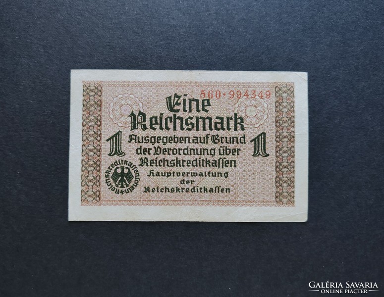 Ritka! Németország 1 Reichsmark / Márka 1940, VF+ (IV.)