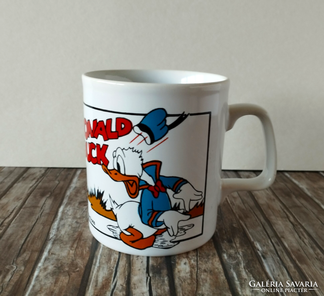 Retro English Staffordshire Disney Donald Duck porcelain mug