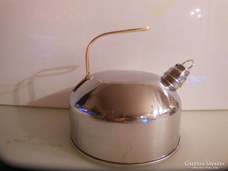 Teapot - king - marked - gold-plated - 2 liters - stainless steel - 22 x 21 x 20 cm - like new
