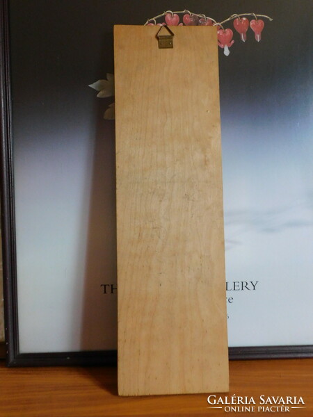 Tűzzománc falikép - nő korsóval 50x15 cm