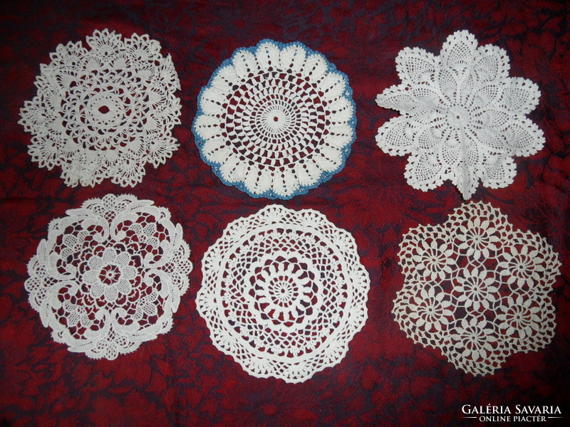 Hand crocheted lace tablecloth (6 pcs.)