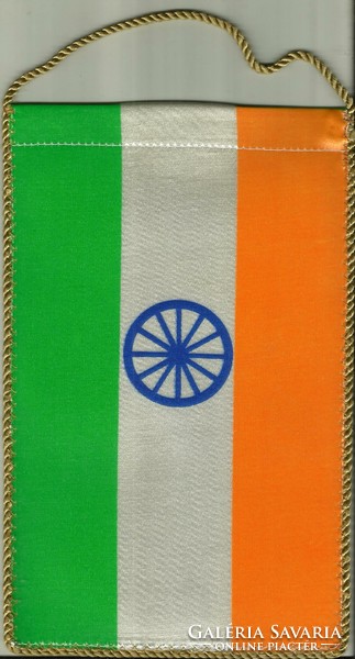 Asztali zászló = INDIA (textil, 14,5 x 23,5 cm, kétoldalas)