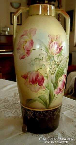 Antique Austrian Art Nouveau faience vase - 28 cm - art&decoration