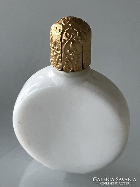 Mini parfümös üveg, 5 cm magas, 3,5 cm átmérő