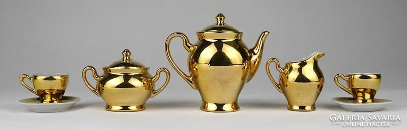 1N498 old small gilded complete children's porcelain coffee set