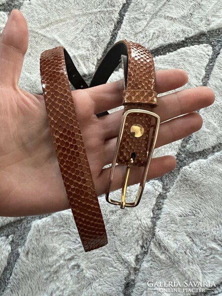 Beautiful brown snakeskin leather belt