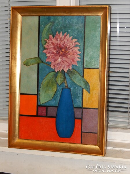 60 x 40 cm-es képhez keret, kitűnő állapotban, ajándék Vígh László olaj festménnyel