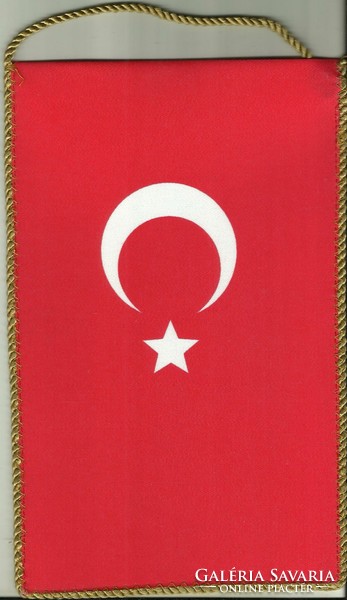 Asztali zászló = TÖRÖKORSZÁG (textil, 14,5 x 23,5 cm, kétoldalas)