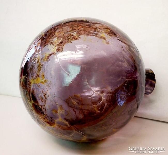 Huta sphere. Giant amethyst purple garden ornament or lamp shade. Antique craftsmanship from Murano