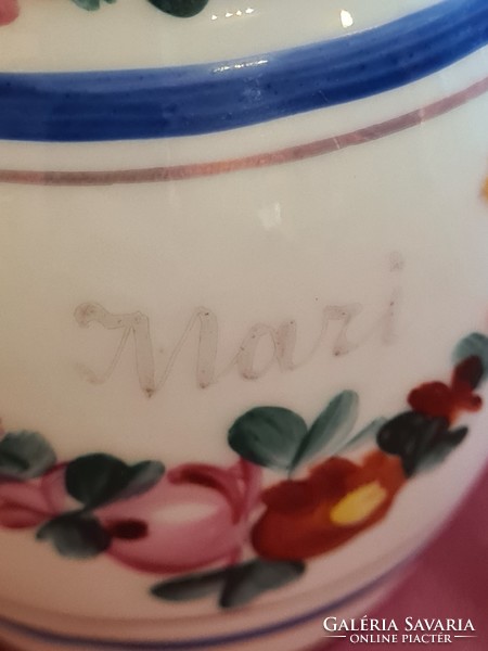 Antique folk cup, 1911, name inscription, Hejsz Mari