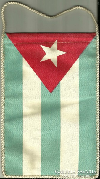 Asztali zászló = KUBA (selyem, 14,5 x 22 cm, kétoldalas)