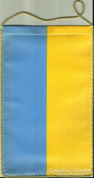 Asztali zászló = UKRAJNA (textil, 14,5 x 23,5 cm, kétoldalas)