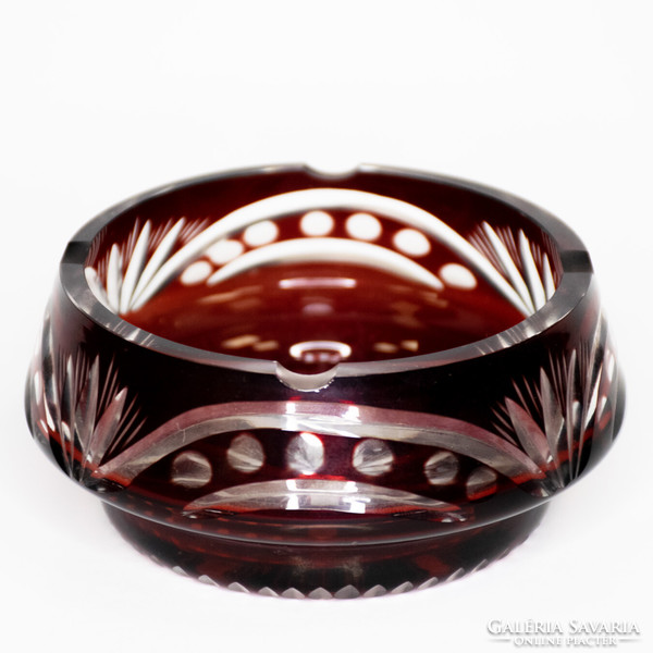 Purple stained glass ashtray