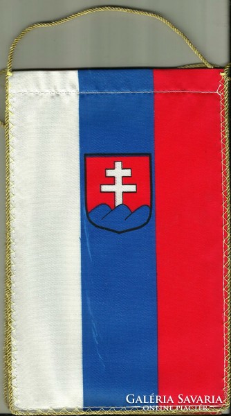 Asztali zászló = SZLOVÁKIA (textil, 14,5 x 23,5 cm, kétoldalas)