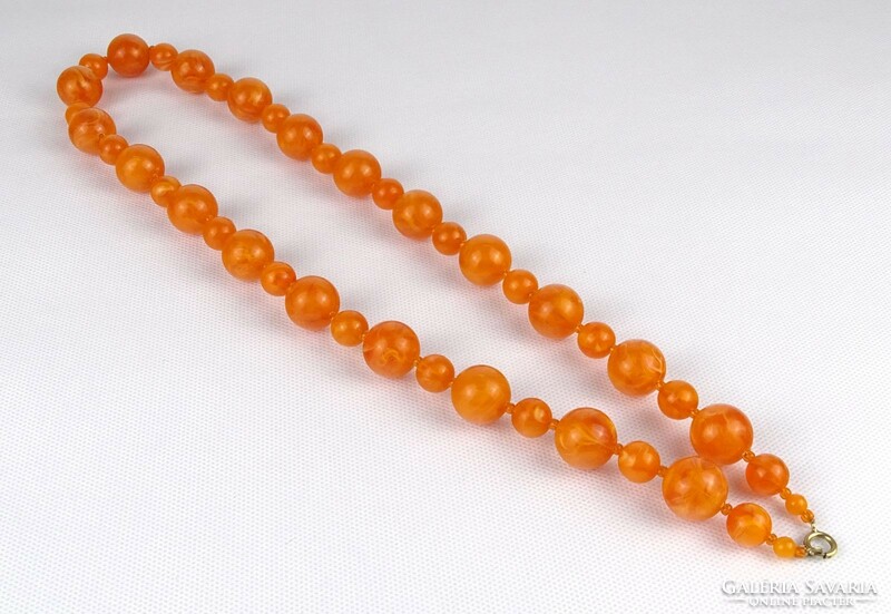 1Q253 old amber beaded necklace 72 cm