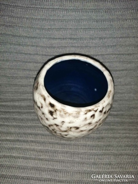 Retro Hódmezővásárhely ceramic vase, 13 cm high (a5)