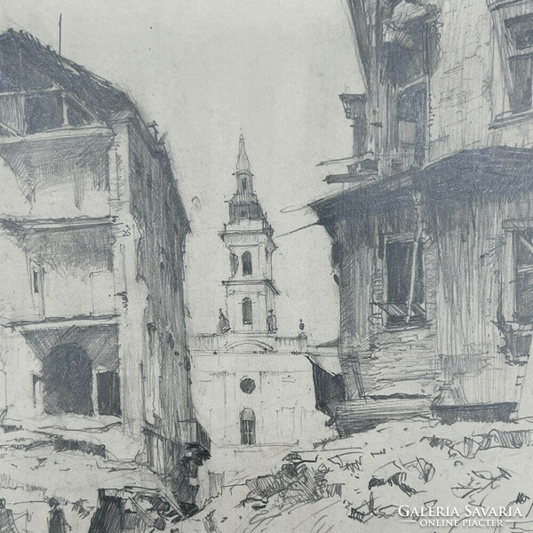 Marosi a. Marked: the bombed Servite Square (1945)f00386