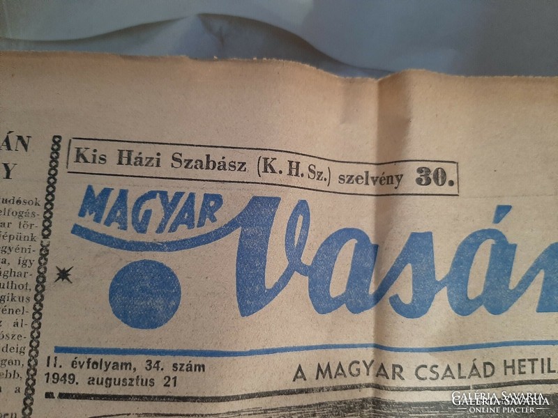 August 21, 1949 Hungarian Sunday is the weekly newspaper of the Hungarian family