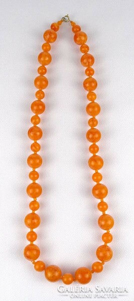 1Q253 old amber beaded necklace 72 cm