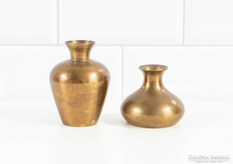 Pair of mini copper vases - handmade ornaments