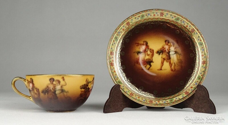 1Q621 Régi gyönyörű hibátlan Bohémia porcelán kávéskészlet kínáló tálcán