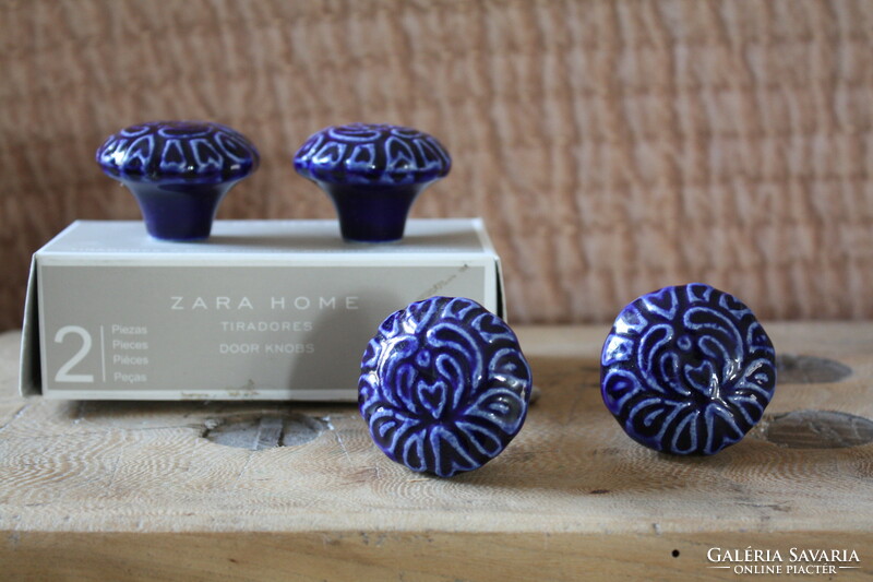 Zara home - blue porcelain furniture knobs - new, flawless
