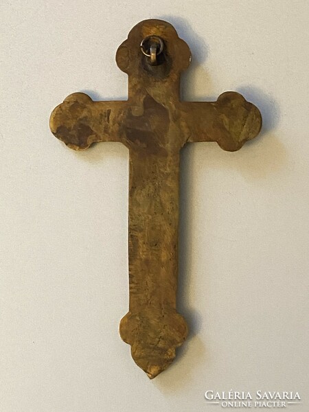 Inri Jesus cross crucifix religious solid Christian copper wall decoration 13 x 21.5 Cm
