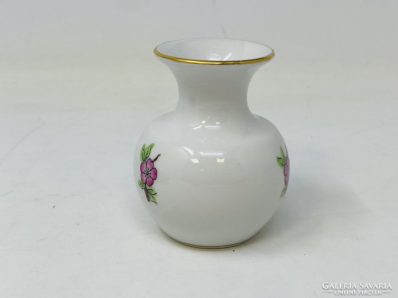 Herendi apró virágmintás pici porcelán váza (6,5cm) RZ