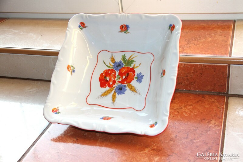 Zsolnay poppies floral square tray