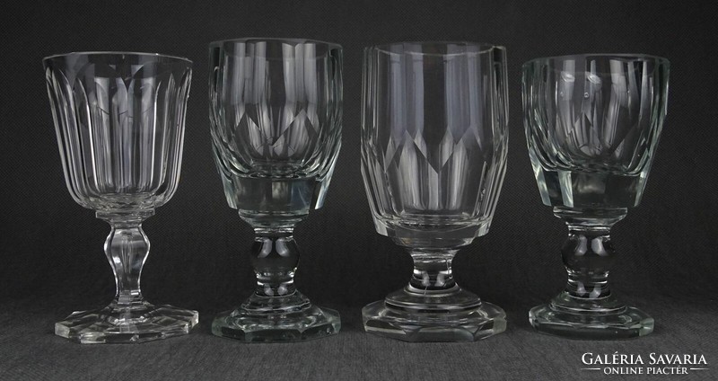 1O725 antique mixed base Biedermeier glass glass 4 pieces