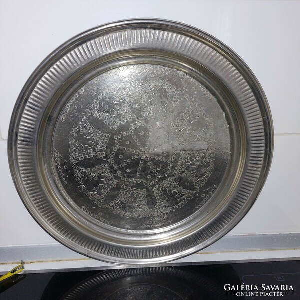 Huge antique stainless steel tray