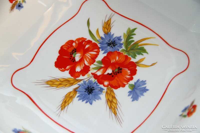 Zsolnay poppies floral square tray