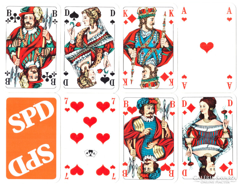 119. Francia sorozetjelű skat kártya berlini kártyakép Nürnberger Spielkarten 1975 körül 32 lap