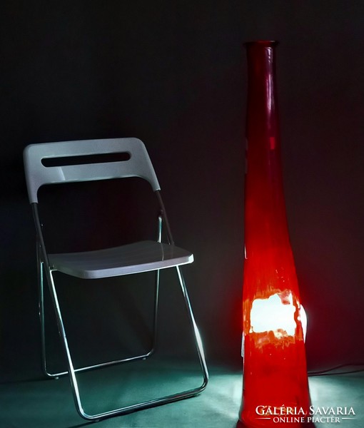 Huge 100 cm red heavy Italian glass vase negotiable.