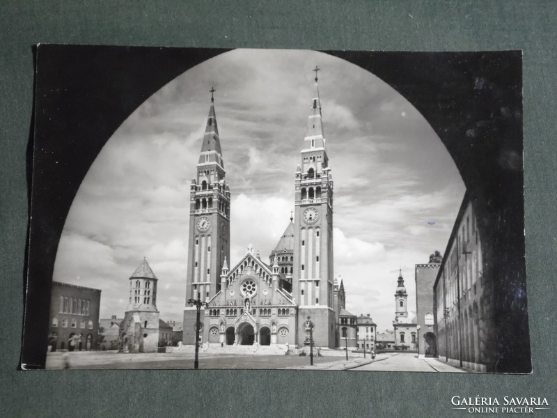 Képeslap, Szeged Fogadalmi templom látkép részlet