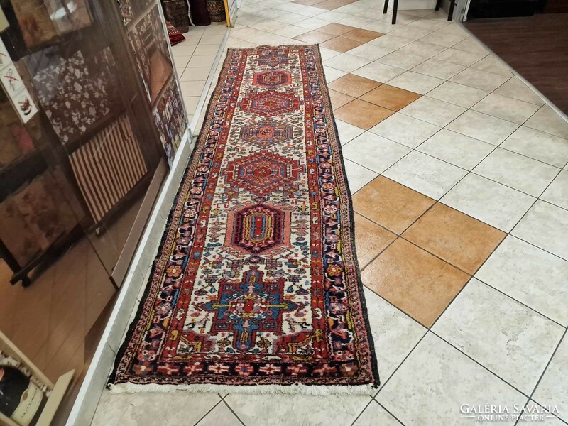 Iranian hamadan 90x330 hand knotted wool persian running rug mz229