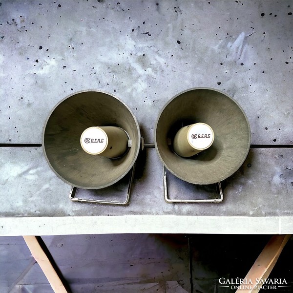 Retro, loft, industrial design beag informative speaker in a pair