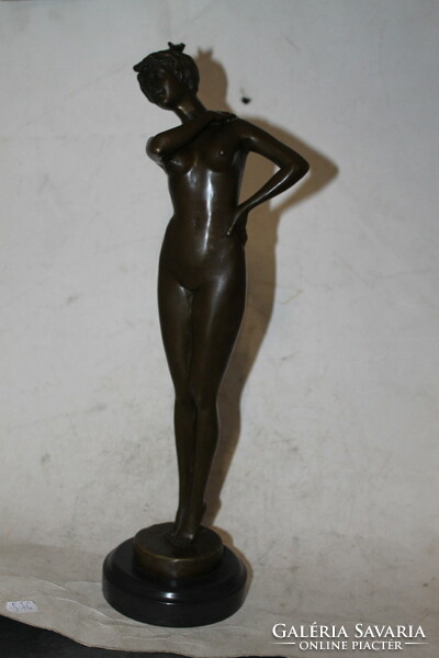 Antique signed bronze nude statue 576