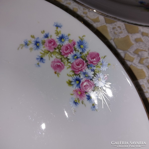 Zsolnay, beautiful rose bouquet porcelain large flat plates