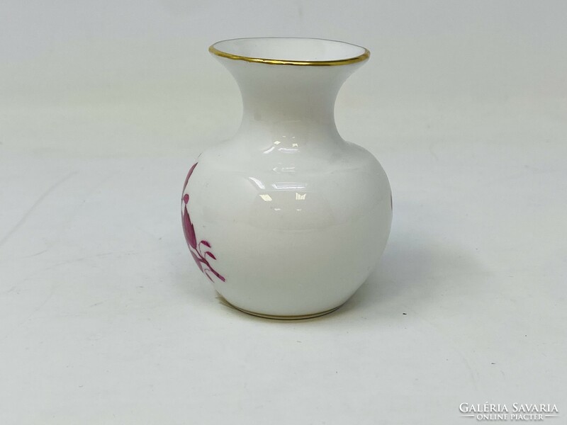 Small purple porcelain vase with Appony pattern in Herend (6.5 cm) rz