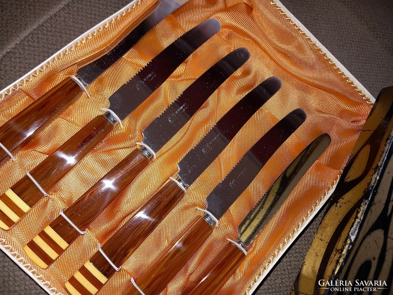 Retro sss solingen stainless vinyl handle fruit knife knife set good condition